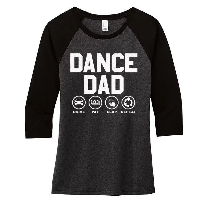 Funny Dance Dad Proud Dancer Dancing Father Women's Tri-Blend 3/4-Sleeve Raglan Shirt