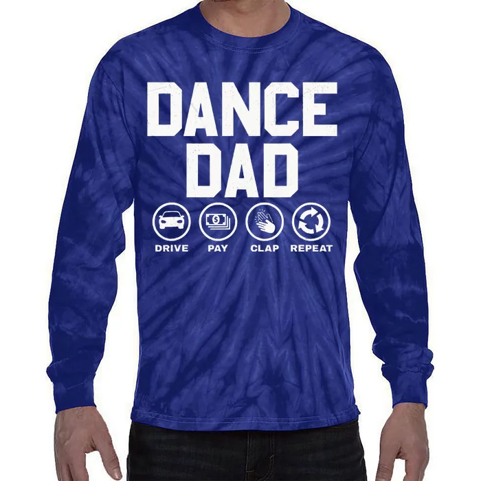 Funny Dance Dad Proud Dancer Dancing Father Tie-Dye Long Sleeve Shirt