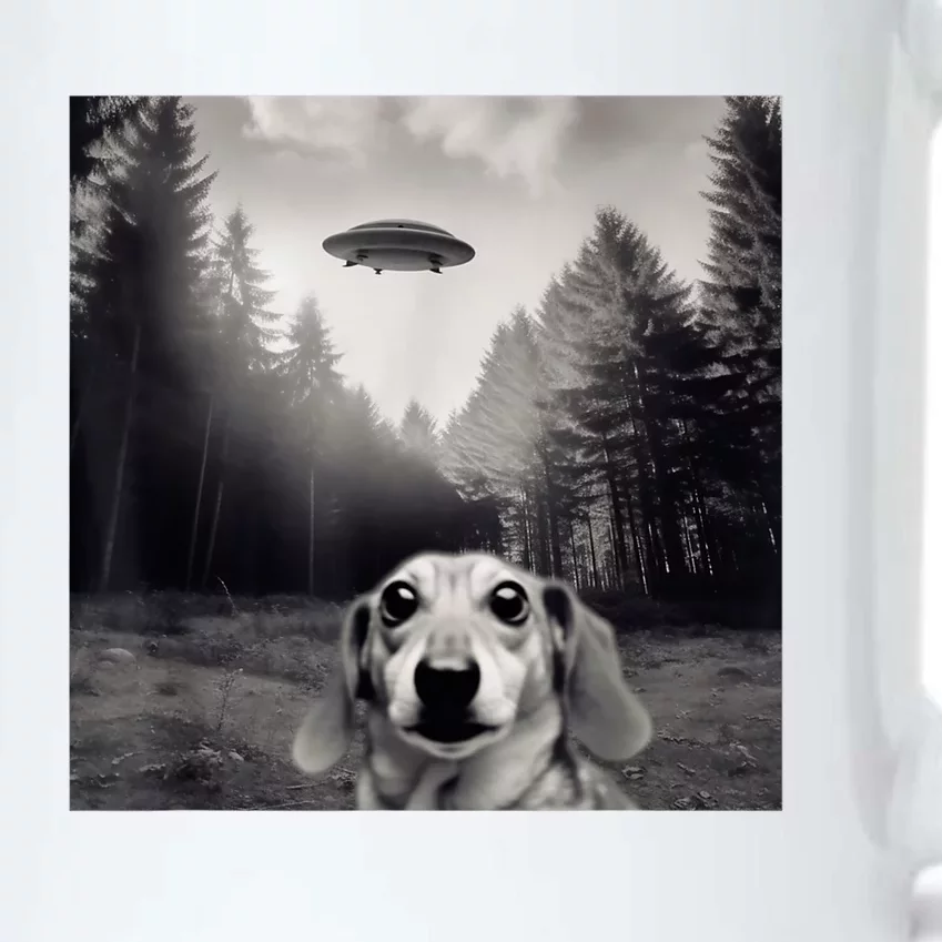 Funny Dachshund Dog Alien Ufo Gift Black Color Changing Mug