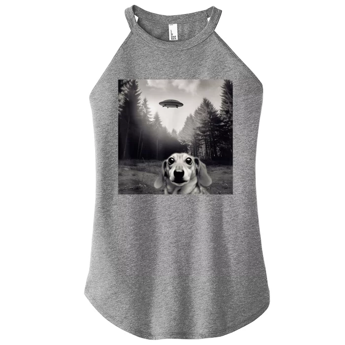 Funny Dachshund Dog Alien Ufo Gift Women’s Perfect Tri Rocker Tank