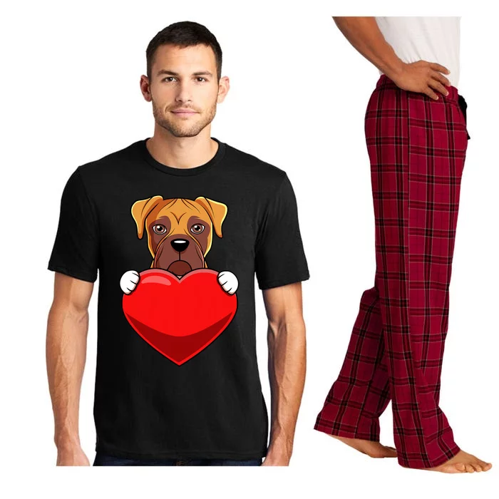 Funny Dabbing Dog Heart Valentine's Day Gift Pajama Set