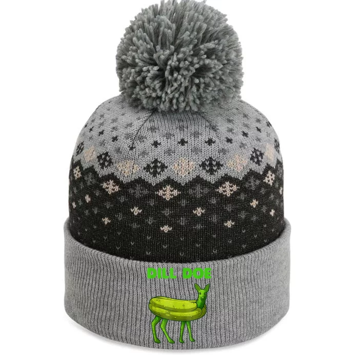 Funny Dill Doe Women Deer Green Dill Pickle Veggie Lover The Baniff Cuffed Pom Beanie