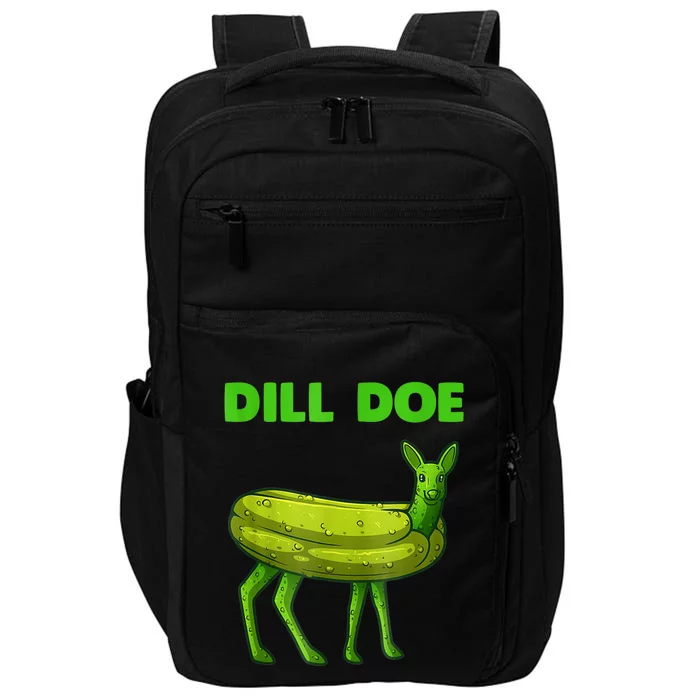 Funny Dill Doe Women Deer Green Dill Pickle Veggie Lover Impact Tech Backpack