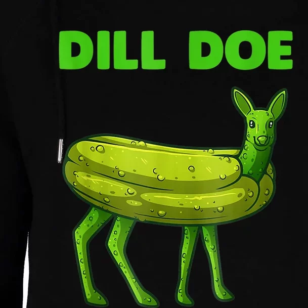 Funny Dill Doe Women Deer Green Dill Pickle Veggie Lover Womens Funnel Neck Pullover Hood