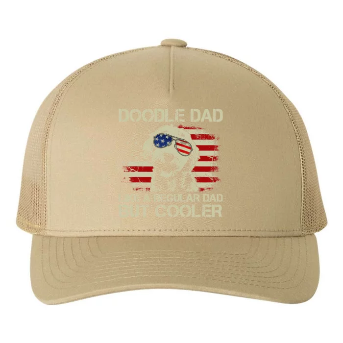 Funny Doodle Dad Goldendoodle Regular Dad But Cooler American Flag Yupoong Adult 5-Panel Trucker Hat