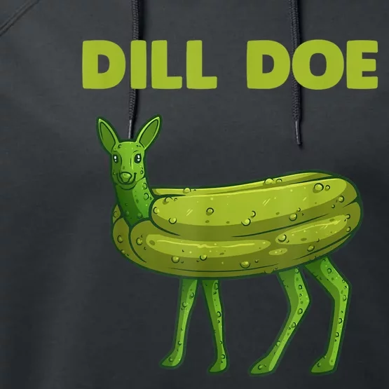 Funny Dill Doe Women Deer Green Dill Pickle Veggie Lover Performance Fleece Hoodie