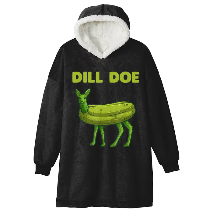 Funny Dill Doe Women Deer Green Dill Pickle Veggie Lover Hooded Wearable Blanket