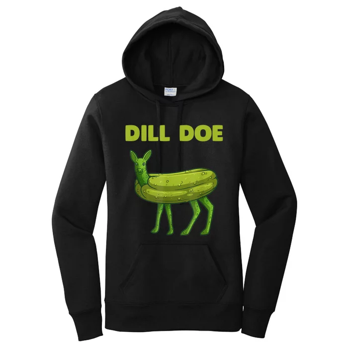 Funny Dill Doe Women Deer Green Dill Pickle Veggie Lover Women's Pullover Hoodie