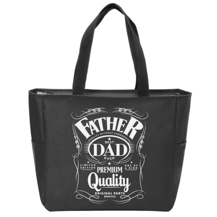 Father's Day Dad Birthday Vintage One of a kind best Zip Tote Bag