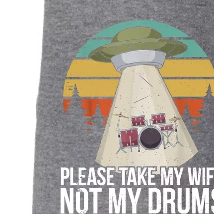 Funny Drummer Drumming Drum Kit Percussion I Wife Ufo Aliens Doggie 3-End Fleece Hoodie