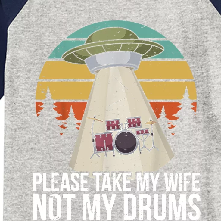 Funny Drummer Drumming Drum Kit Percussion I Wife Ufo Aliens Kids Colorblock Raglan Jersey