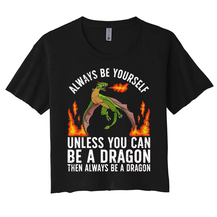 Funny Dragon Design For Fantasy Dragon Lover Women's Crop Top Tee