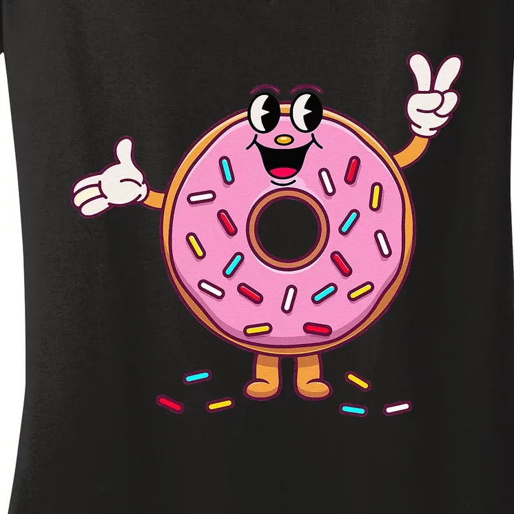 Funny Donut Donut Sprinkles Women's V-Neck T-Shirt