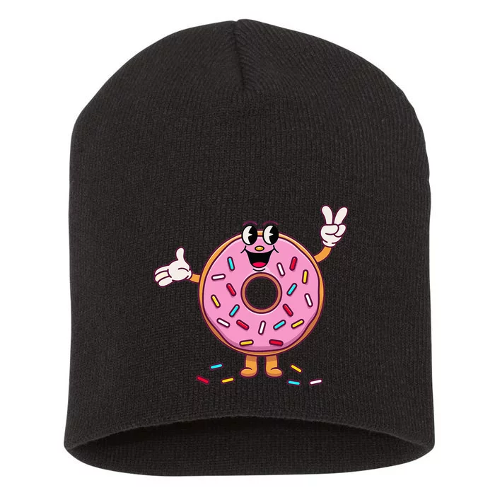 Funny Donut Donut Sprinkles Short Acrylic Beanie