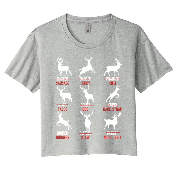 Funny Deer Design Funny Gift Hunters All Of Santa's Reindeer Classic Gift Women's Crop Top Tee