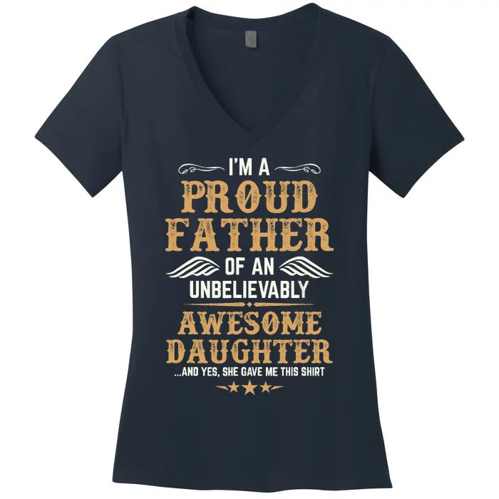 Fathers Day Dad Matching Daughter Fathers Day Women's V-Neck T-Shirt