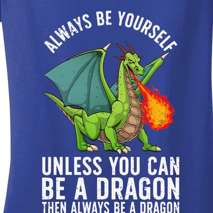 Funny Dragon Design For Fantasy Dragon Lover Women's V-Neck T-Shirt