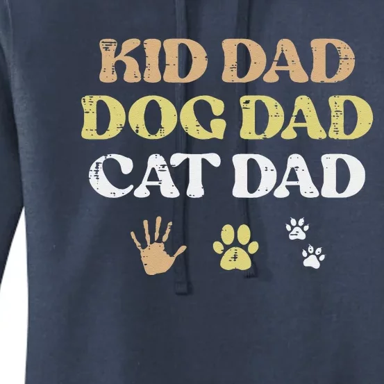 Fathers Day Dog Cat Dad Funny Fur Papa Pet Daddy Women's Pullover Hoodie