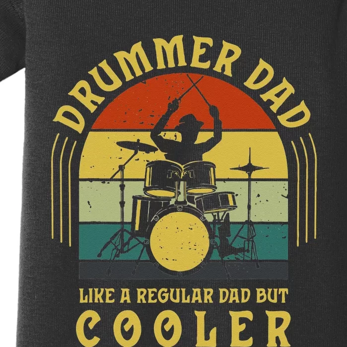 Funny Drummer Dad Art For Men Drumming Daddy Drum Players Baby Bodysuit