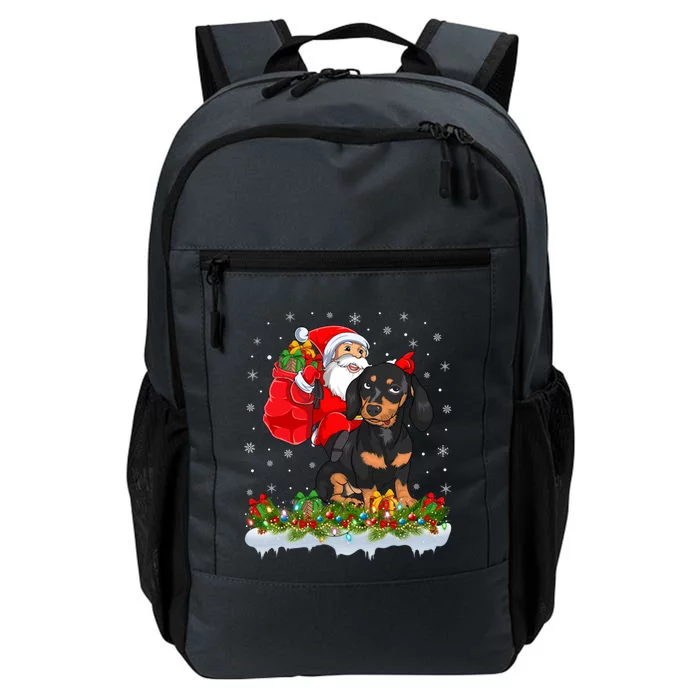 Funny Dachshund Dog Lover Santa Riding Dachshund Christmas Cute Gift Daily Commute Backpack