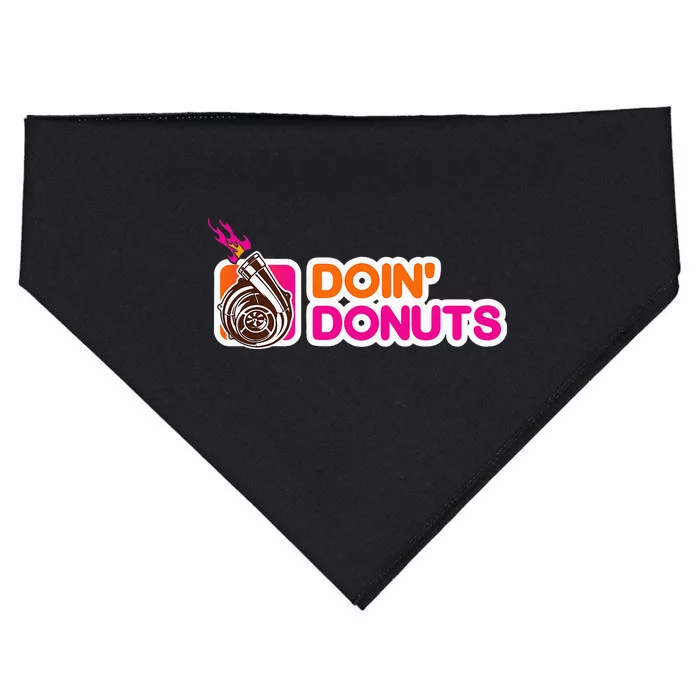 Funny Doin Donuts Racing & Drift Car Enthusiast Turbo Motor USA-Made Doggie Bandana