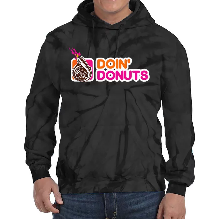 Funny Doin Donuts Racing & Drift Car Enthusiast Turbo Motor Tie Dye Hoodie