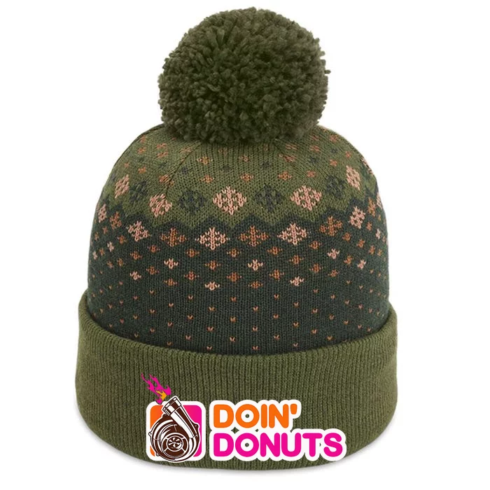 Funny Doin Donuts Racing & Drift Car Enthusiast Turbo Motor The Baniff Cuffed Pom Beanie