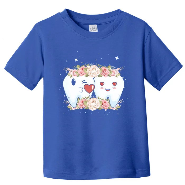 Floral Dentist Dental Hygienist Valentine's Day Gift Toddler T-Shirt