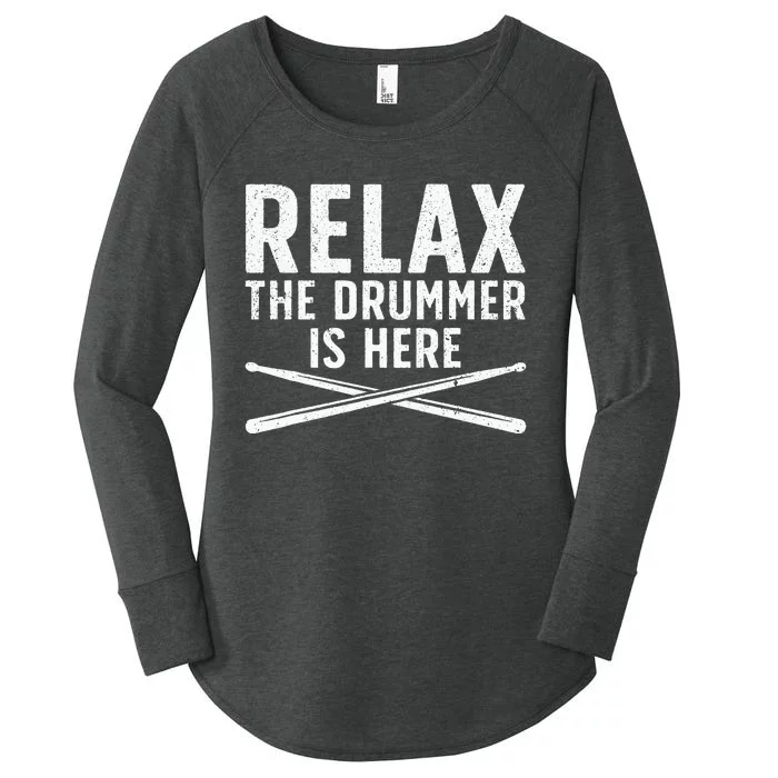 Funny Drummer Design For Men Women Drum Player Music Lover Women's Perfect Tri Tunic Long Sleeve Shirt