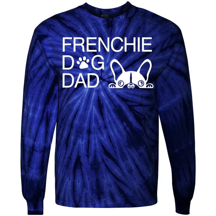 Frenchie Dog Dad Tie-Dye Long Sleeve Shirt