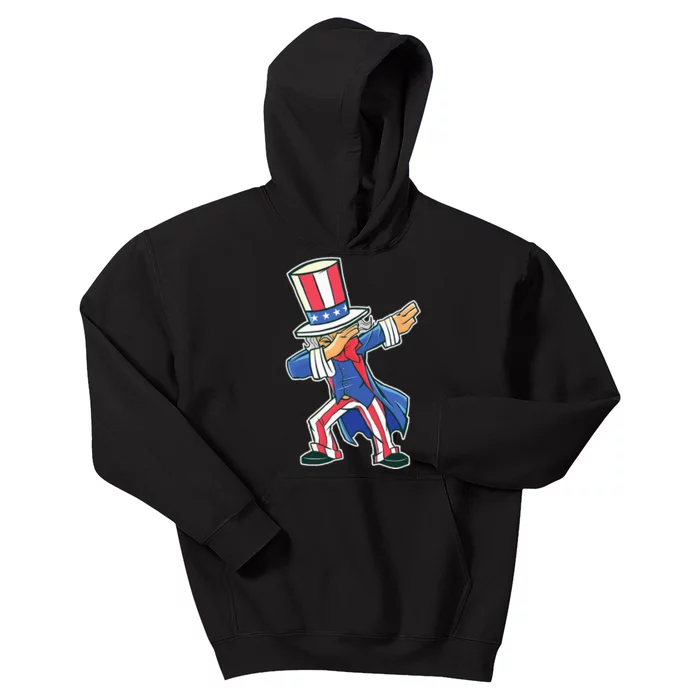 Funny Dancing Dabbing Uncle Sam 4th of July Kids Hoodie