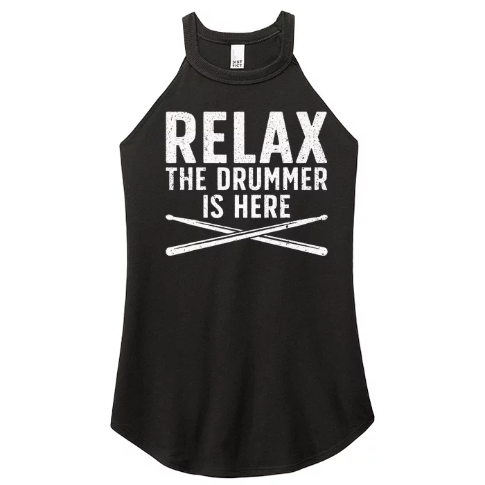 Funny Drummer Design For Men Women Drum Player Music Lover Women’s Perfect Tri Rocker Tank