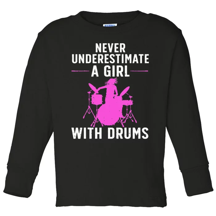 Funny Drummer Design For Drums Player Lover Toddler Long Sleeve Shirt