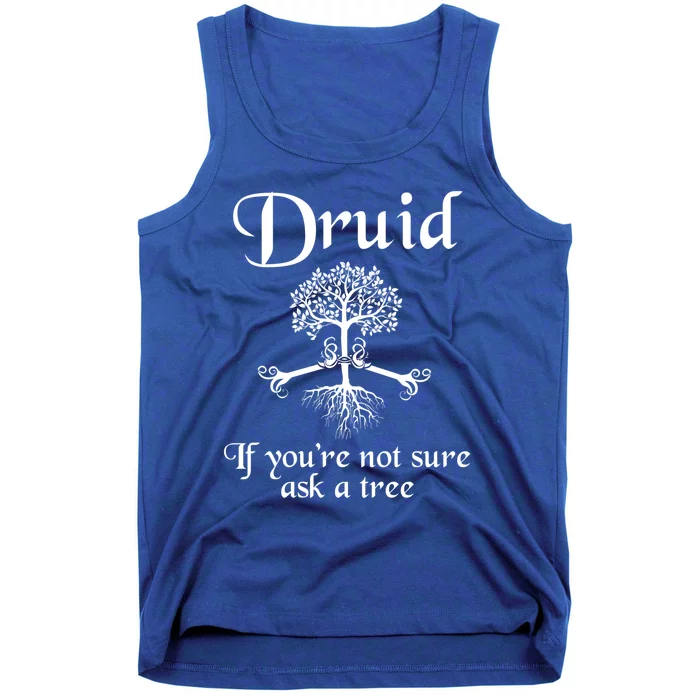 Funny D20 Druid When Doubt Or Not Sure Ask A Tree Gift Tank Top