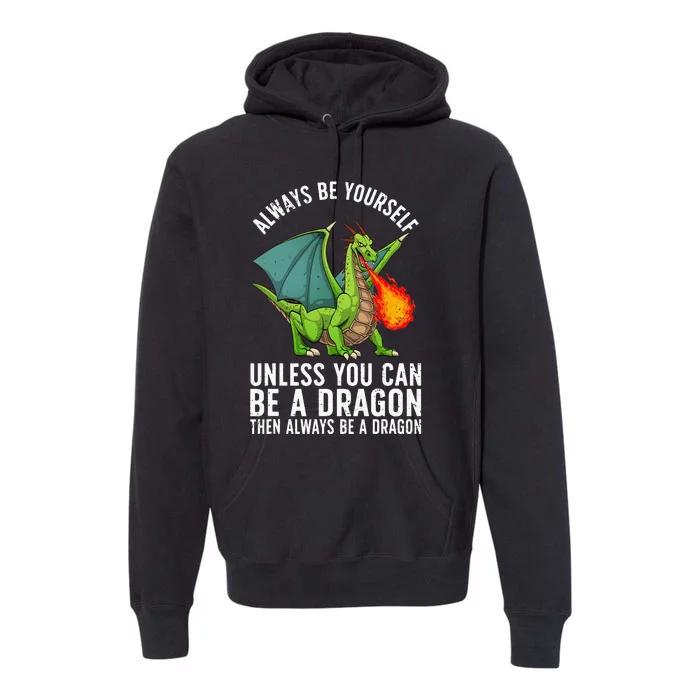 Funny Dragon Design Fantasy Dragon Lover Premium Hoodie