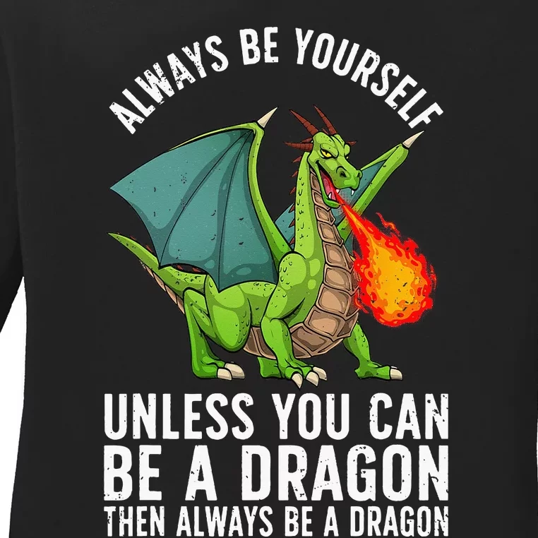 Funny Dragon Design Fantasy Dragon Lover Ladies Long Sleeve Shirt