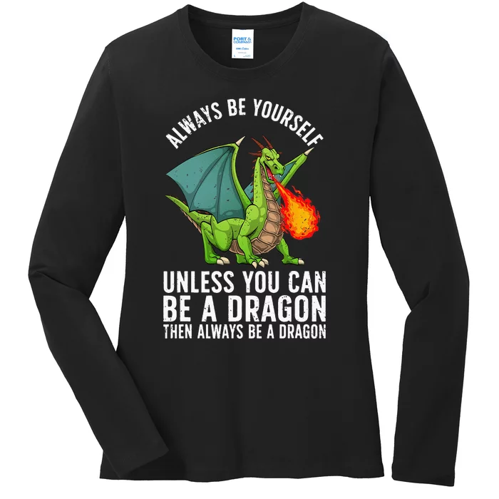 Funny Dragon Design Fantasy Dragon Lover Ladies Long Sleeve Shirt