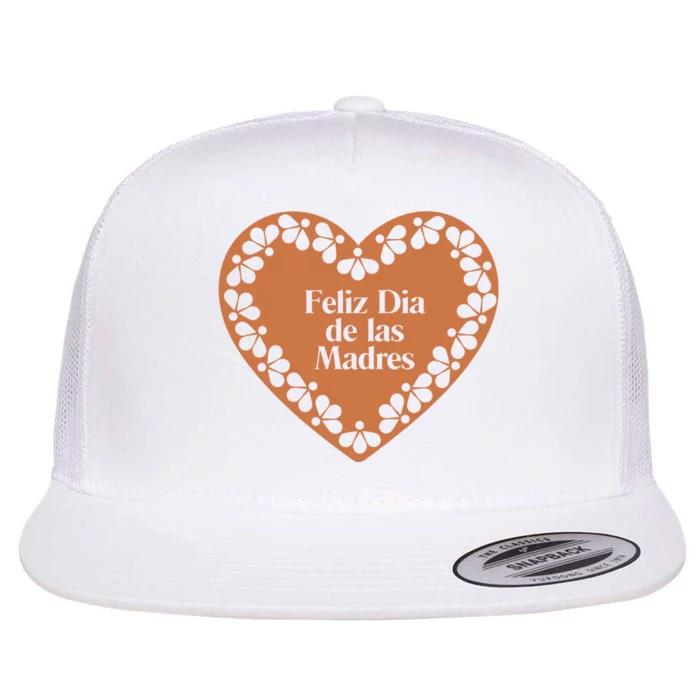 Feliz Dia De Las Madres Heart Mexican Mom Flat Bill Trucker Hat