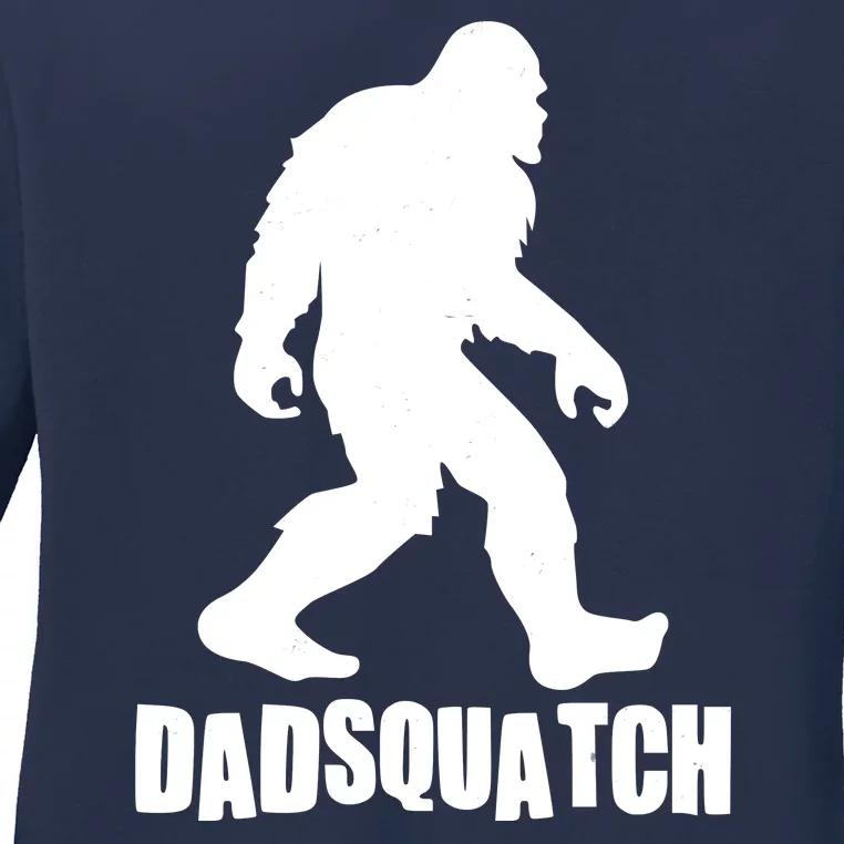 Funny Dadsquatch Dad Sasquatch Bigfoot Ladies Long Sleeve Shirt