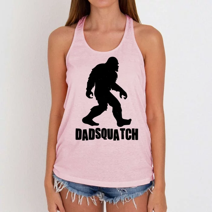 Funny Dadsquatch Dad Sasquatch Bigfoot Women's Knotted Racerback Tank