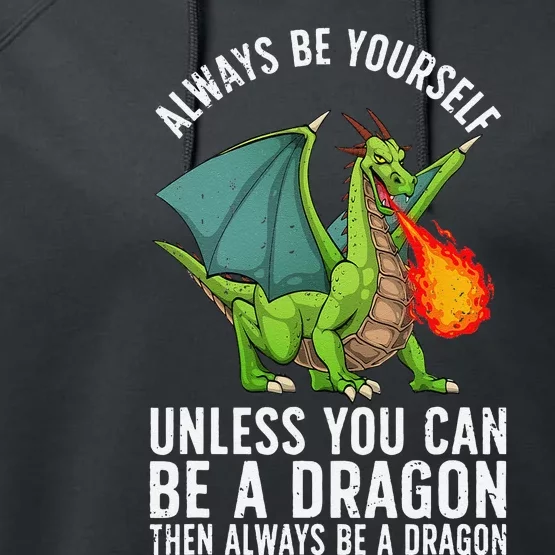 Funny Dragon Design For Fantasy Dragon Lover Performance Fleece Hoodie