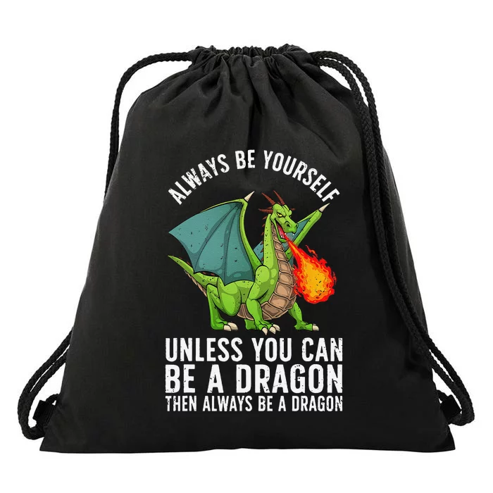 Funny Dragon Design For Fantasy Dragon Lover Drawstring Bag