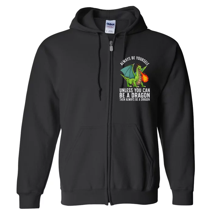 Funny Dragon Design For Fantasy Dragon Lover Full Zip Hoodie