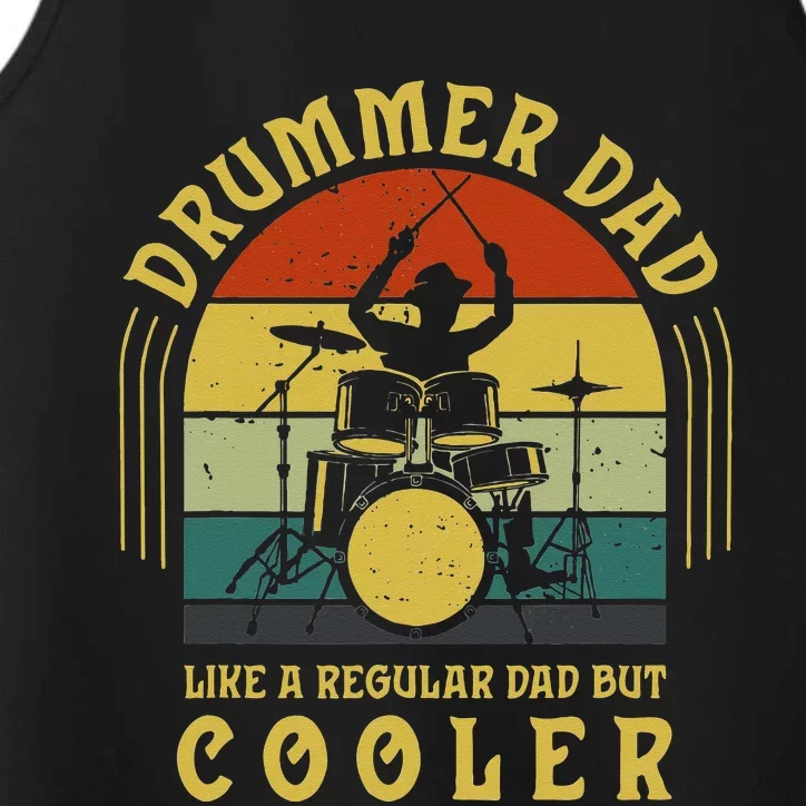 Funny Drummer Dad Art For Drumming Daddy Drum Players Performance Tank