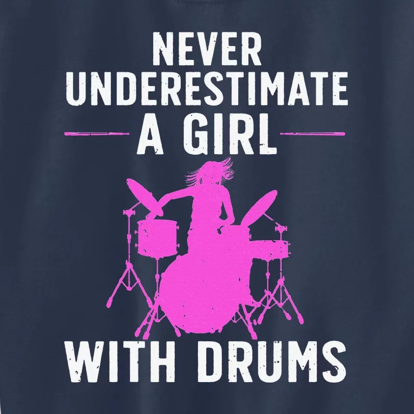 Funny Drummer Design For Women Drums Player Lover Kids Sweatshirt