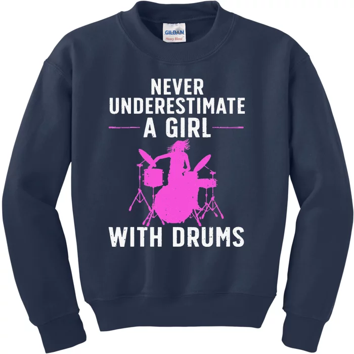 Funny Drummer Design For Women Drums Player Lover Kids Sweatshirt