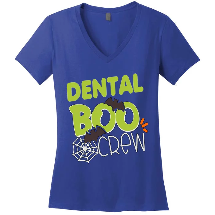 Funny Dental Dentist Halloween Boo Crew Cute Dentist Costume Great Gift Women's V-Neck T-Shirt