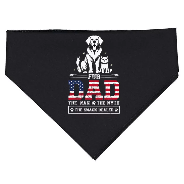 Fur Dad Dog Cat Dog Fathers Day USA-Made Doggie Bandana