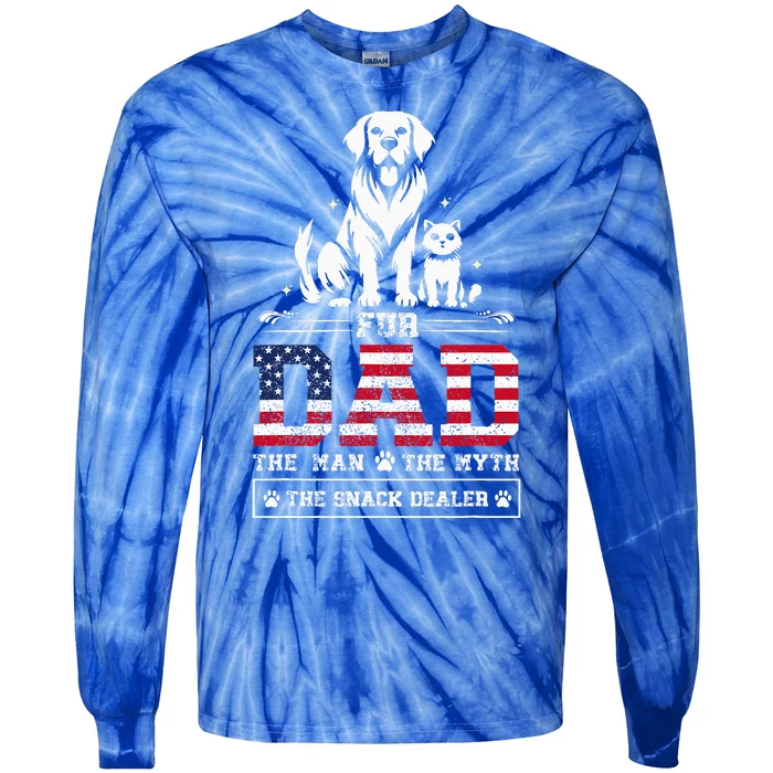 Fur Dad Dog Cat Dog Fathers Day Tie-Dye Long Sleeve Shirt