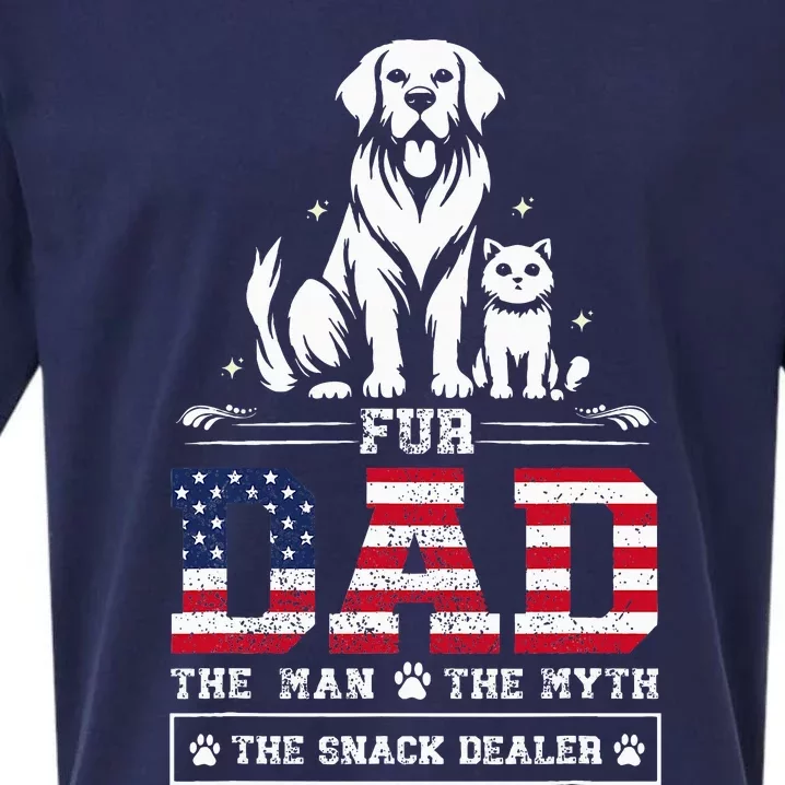 Fur Dad Dog Cat Dog Fathers Day Sueded Cloud Jersey T-Shirt